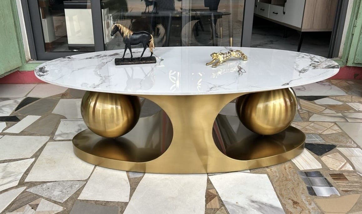 Marble Gold Leg Center Table