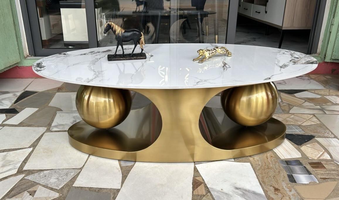 Marble Gold Leg Center Table