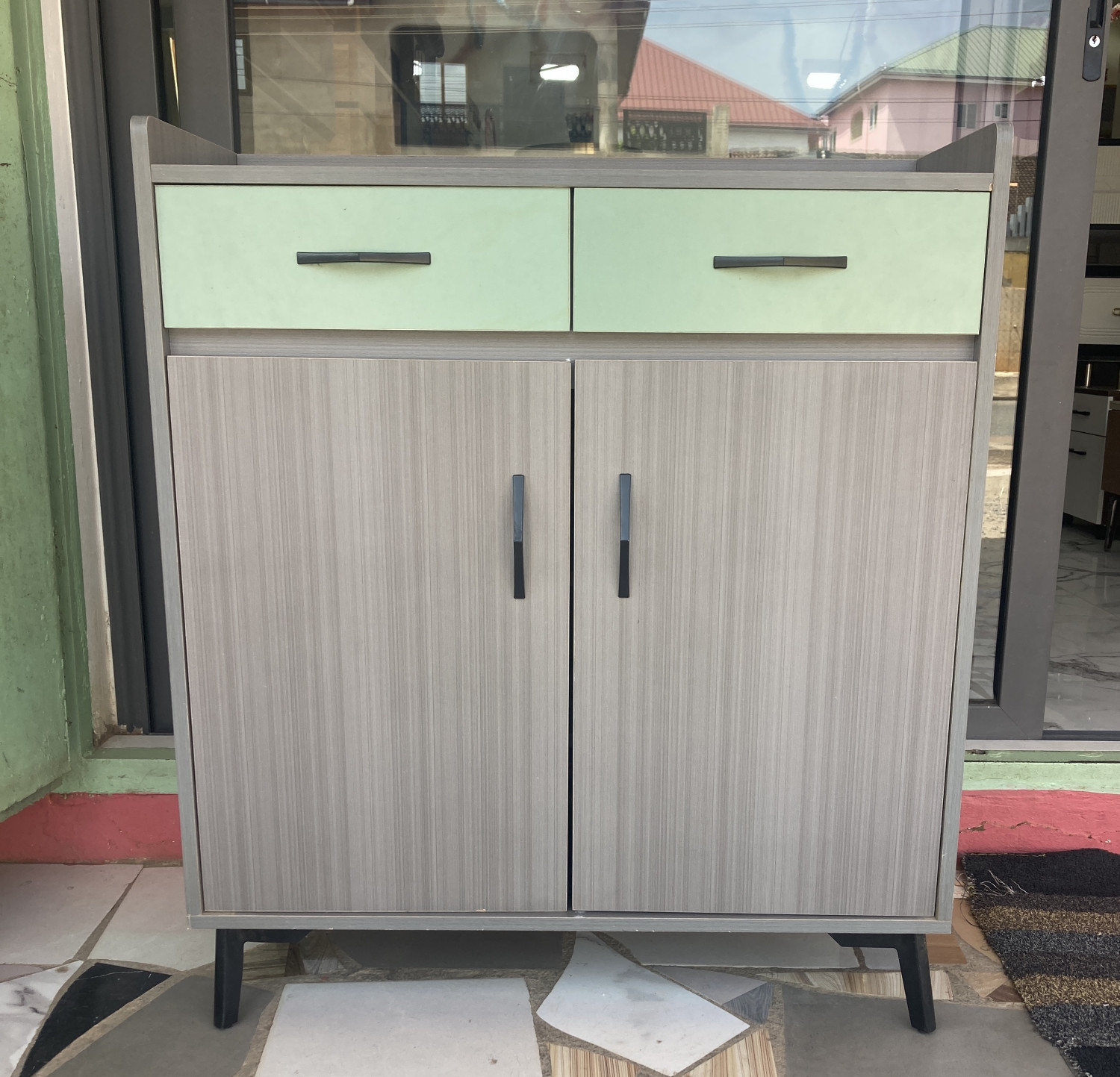 Modern Two-Tone Cabinet with Drawer and Double Doors