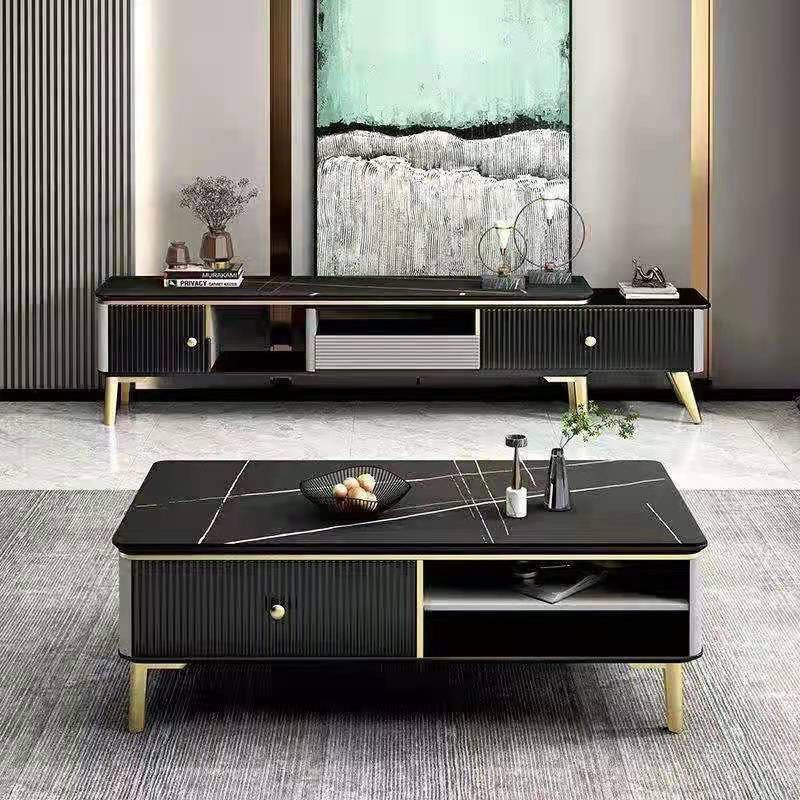 Black and Gold Tv Stand & Center Table