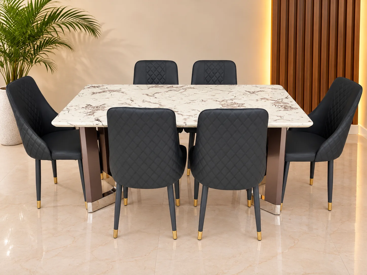 Regal Marble 6-Seater Dining Set