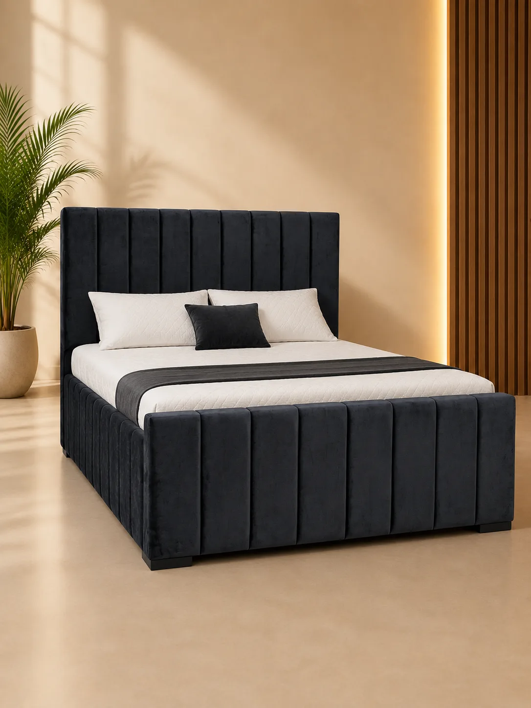 Midnight Luxe Channel Bed Frame