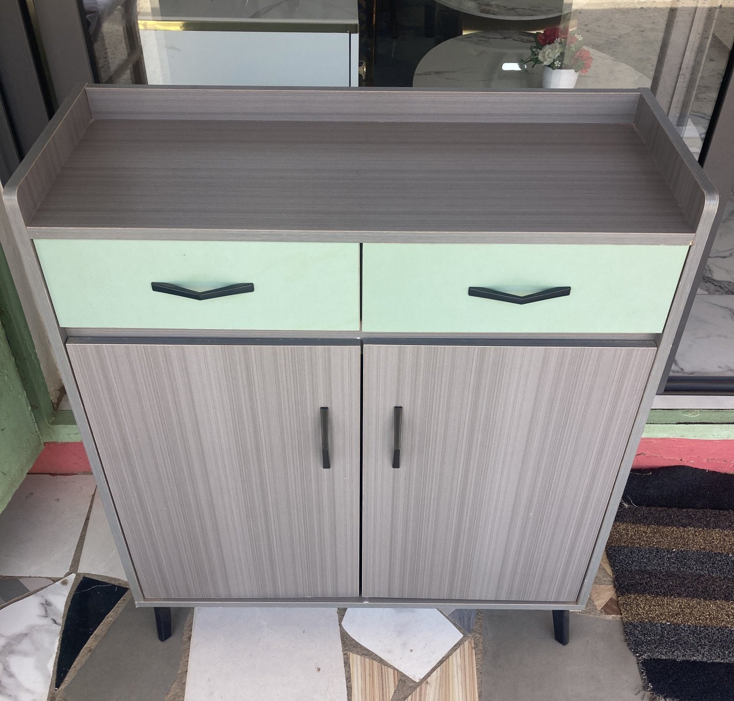 Modern Two-Tone Cabinet with Drawer and Double Doors gallery image