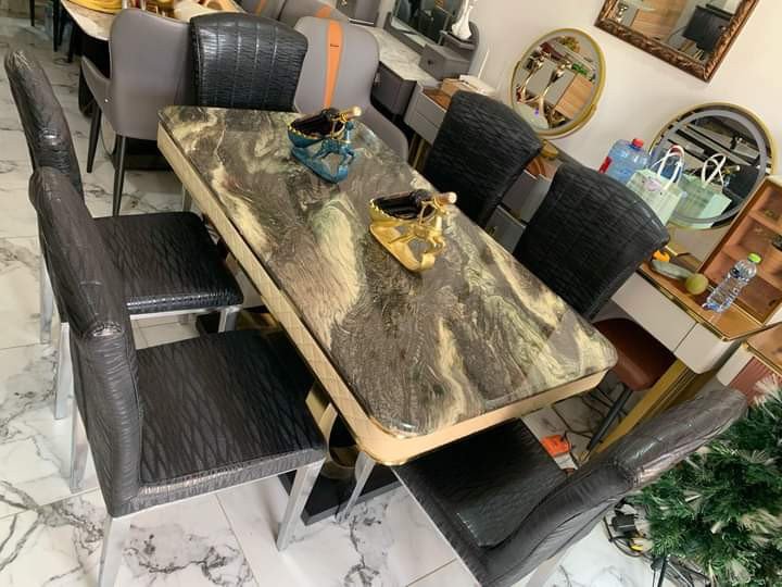 Classic 6 Seater Marble Dining Set gallery image